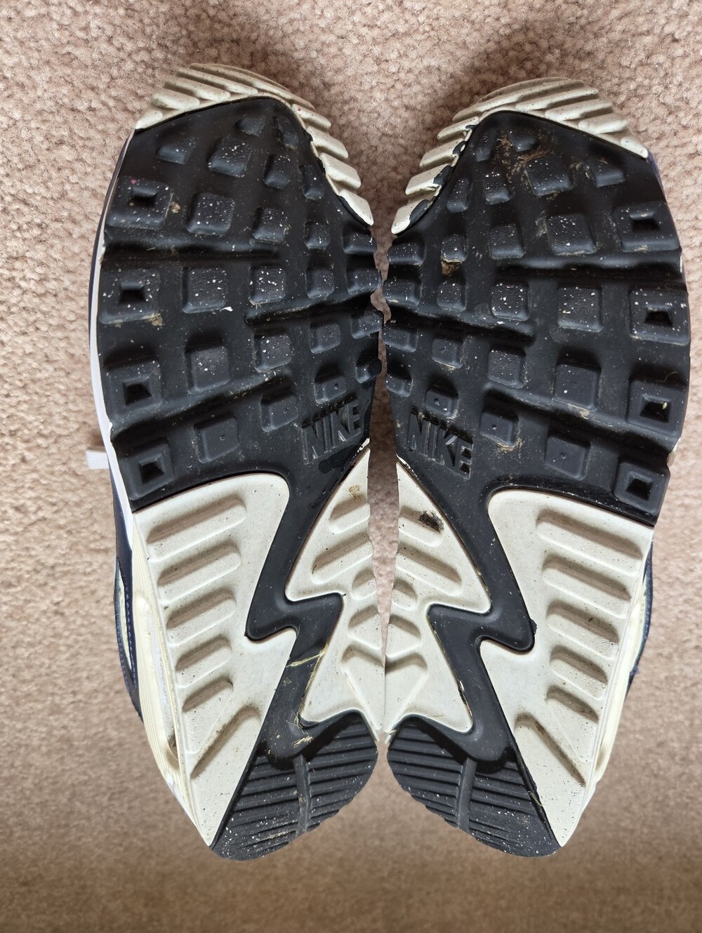 Nike Air Max 90 Next Nature Womens 6.5, Navy Gold Cream Sporty Sneaker - Picture 7 of 8